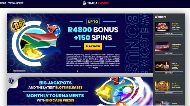 Trada Casino Landing Page