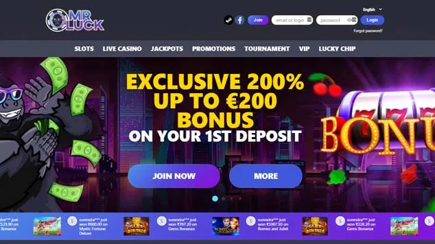MrLuck Casino Landing Page