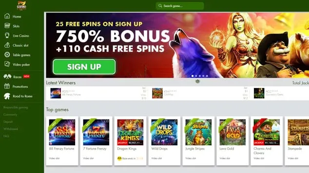 7 Reels Casino Home Page