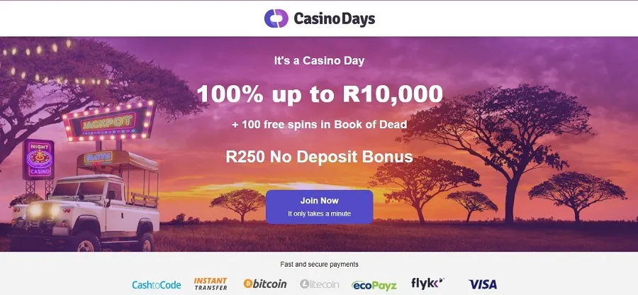 casinodays no deposit bonus