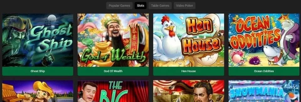 Yebo Casino slots offer screenshot