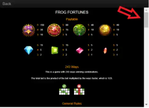 Frog Fortune Paylines