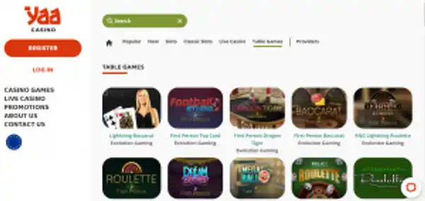 Best Yaa Casino Table Games