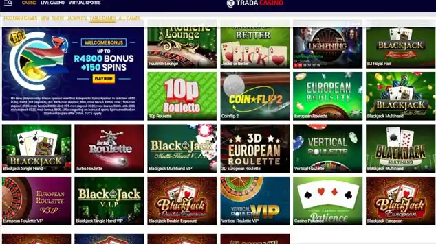 Trada Casino Table Games