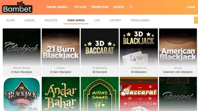 Bambet Casino Table Games