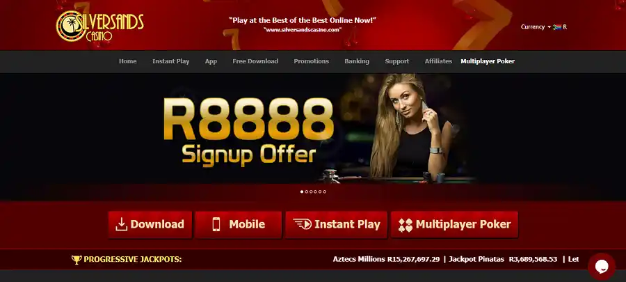 Silver Sands Casino Landing Page