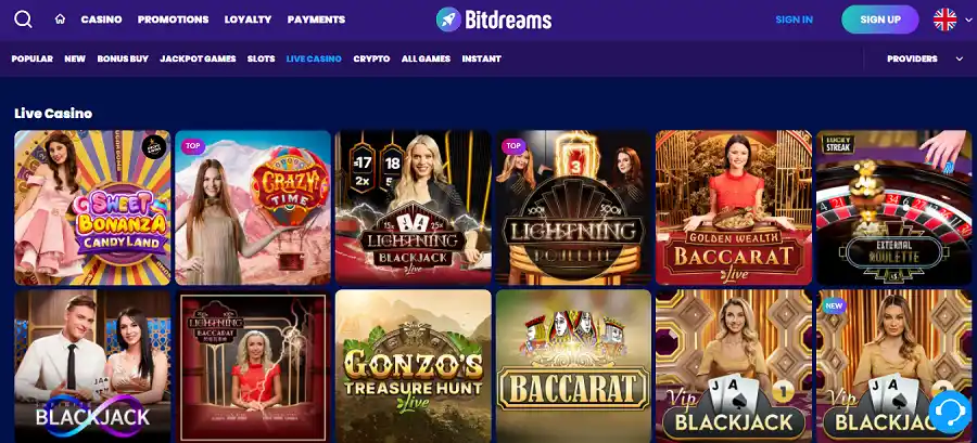 bitdreams casino live games