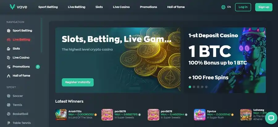 vave casino bonus