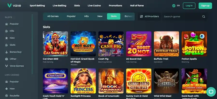 vave casino slots