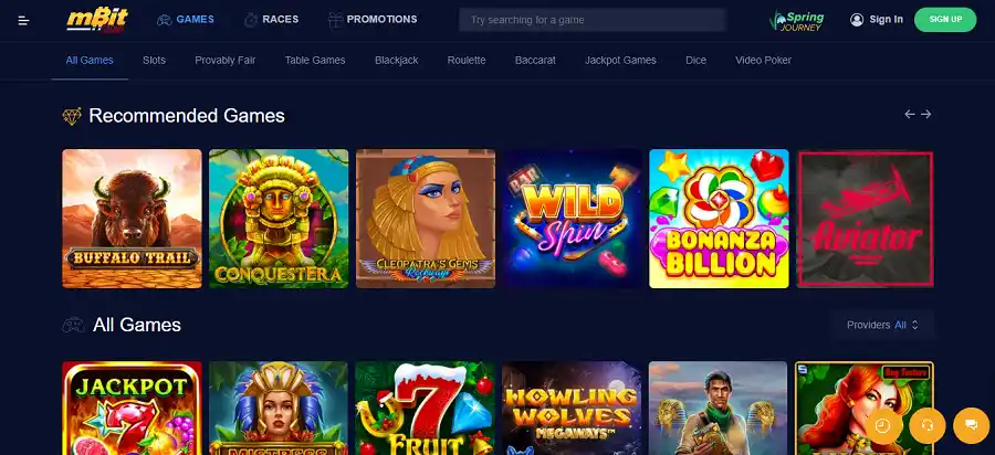 mBit Casino Games