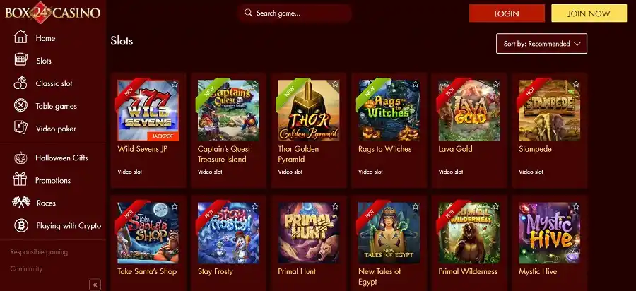 box24 casino slots