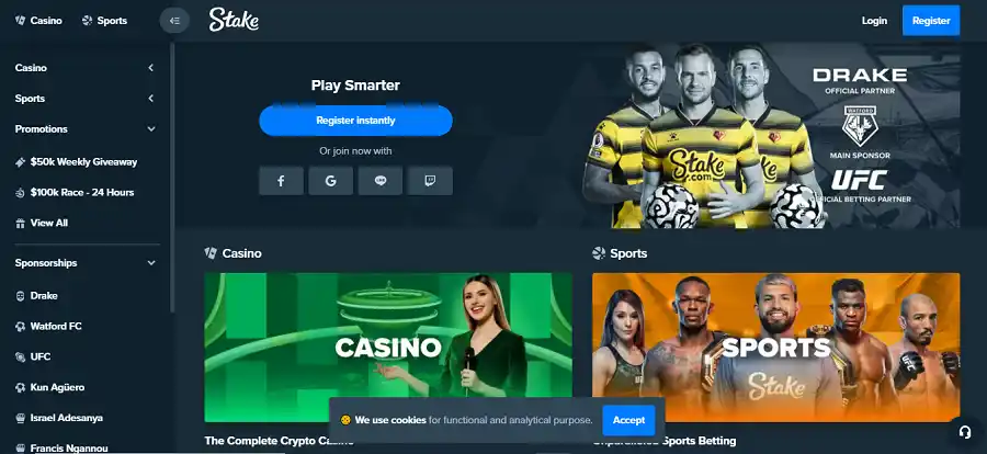 stake casino landing page