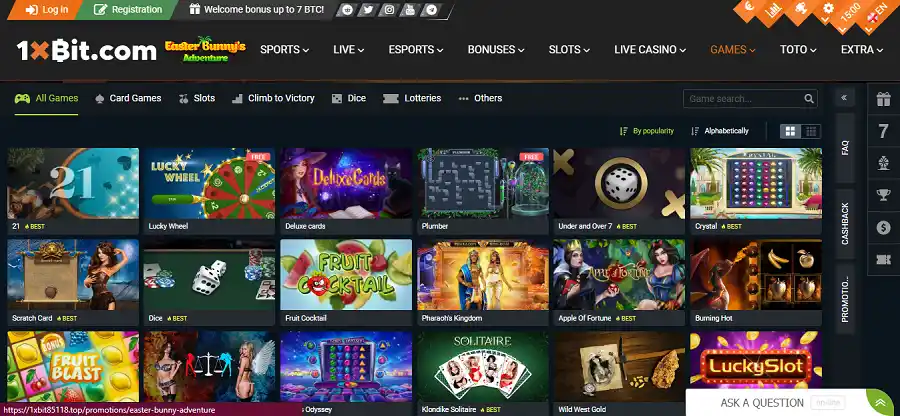 1xbit casino games