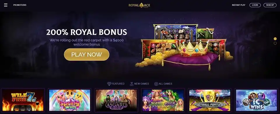 Royal ace casino homepage