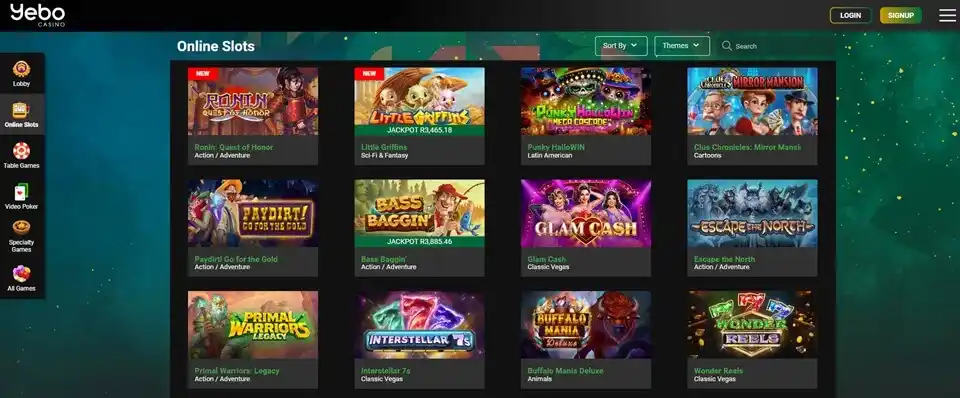 yebo casino games page