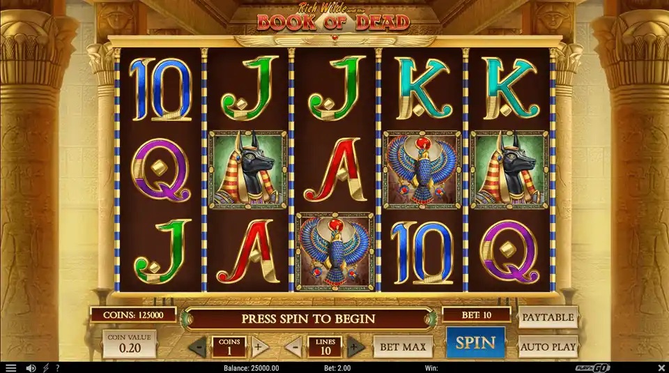 Book Of Dead Slot Game Screenshot