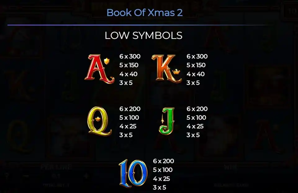 Book of Xmas 2 Low Symbols