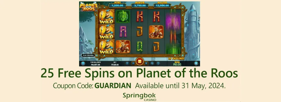 25 Free Spins on Planet of the Roos